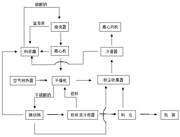 Steam rotary sodium sulfate drying system and method