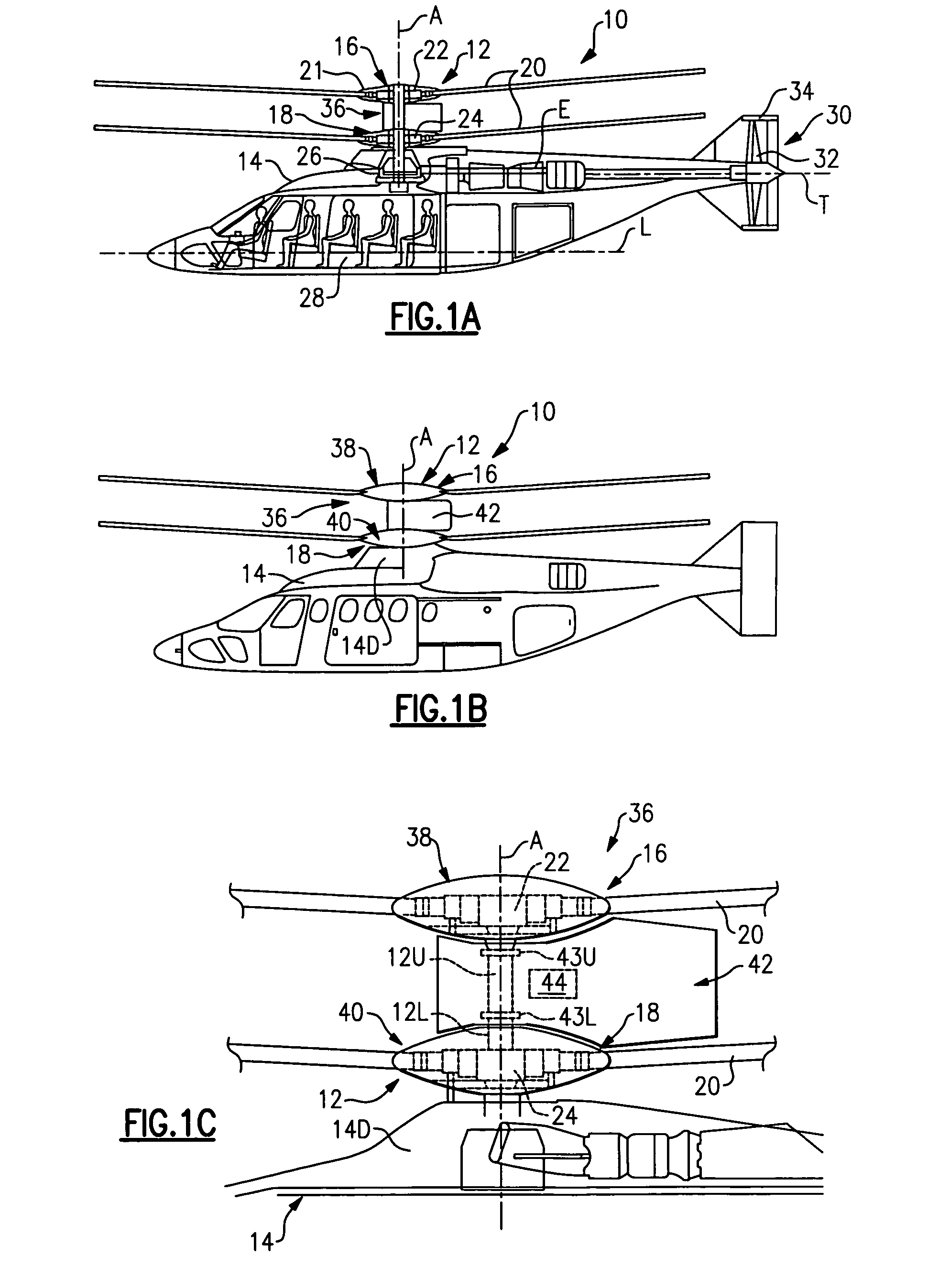 De-rotation system for a counter-rotating, coaxial rotor hub shaft fairing