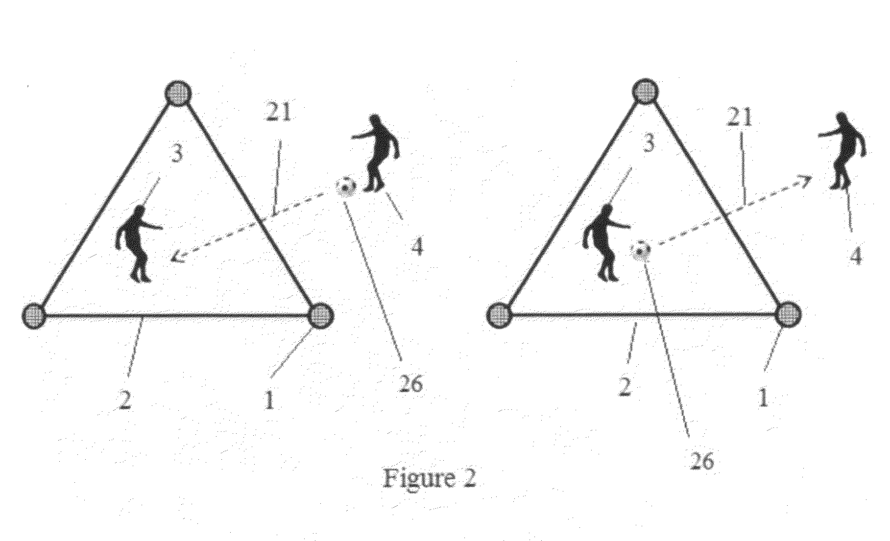 Soccer passing trainer apparatus and games