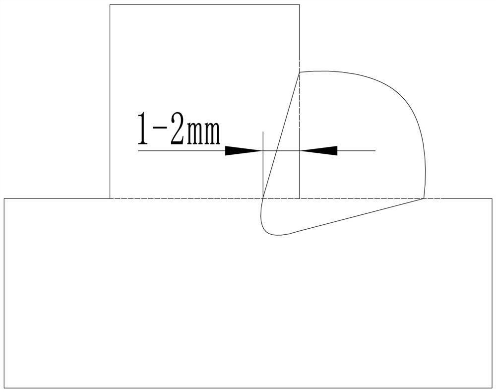 Method for welding hydraulic support fillet weld through robot in large fusion depth mode