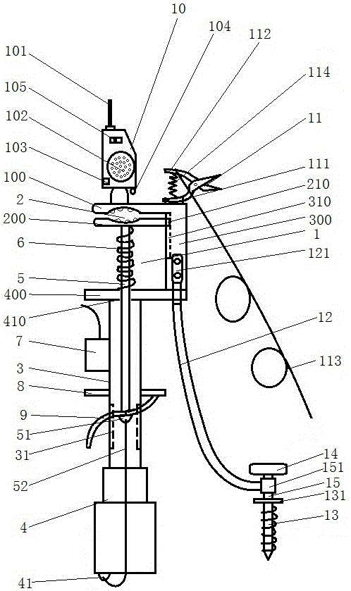 Ground wire device with early warning and electricity testing function
