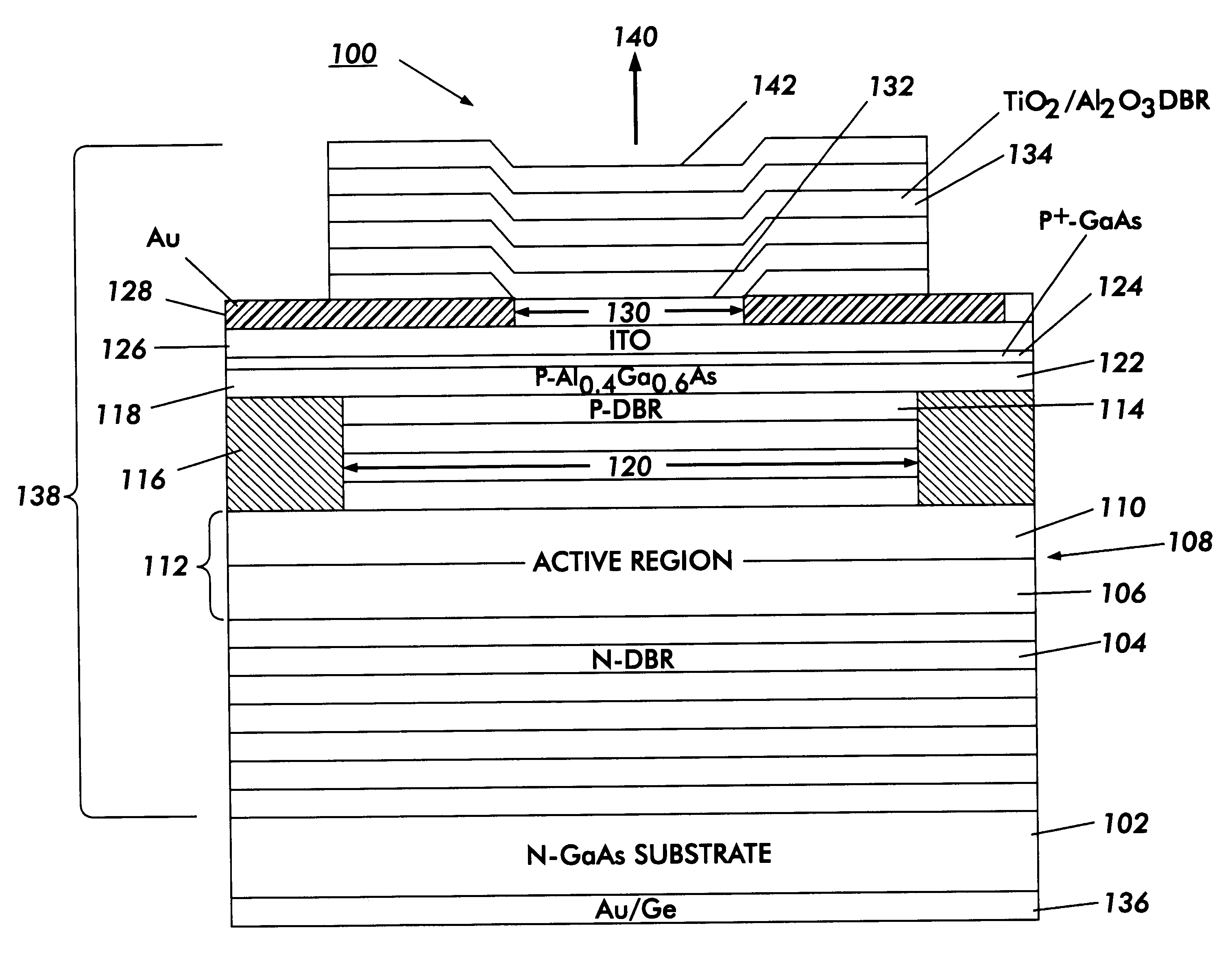 Metal spatial filter to enhance model reflectivity in a vertical cavity surface emitting laser