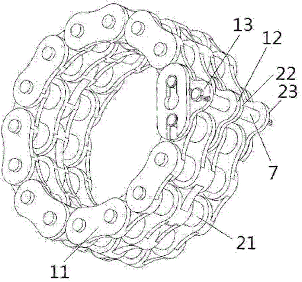 Chain, chain coupler and connecting method of chain coupler