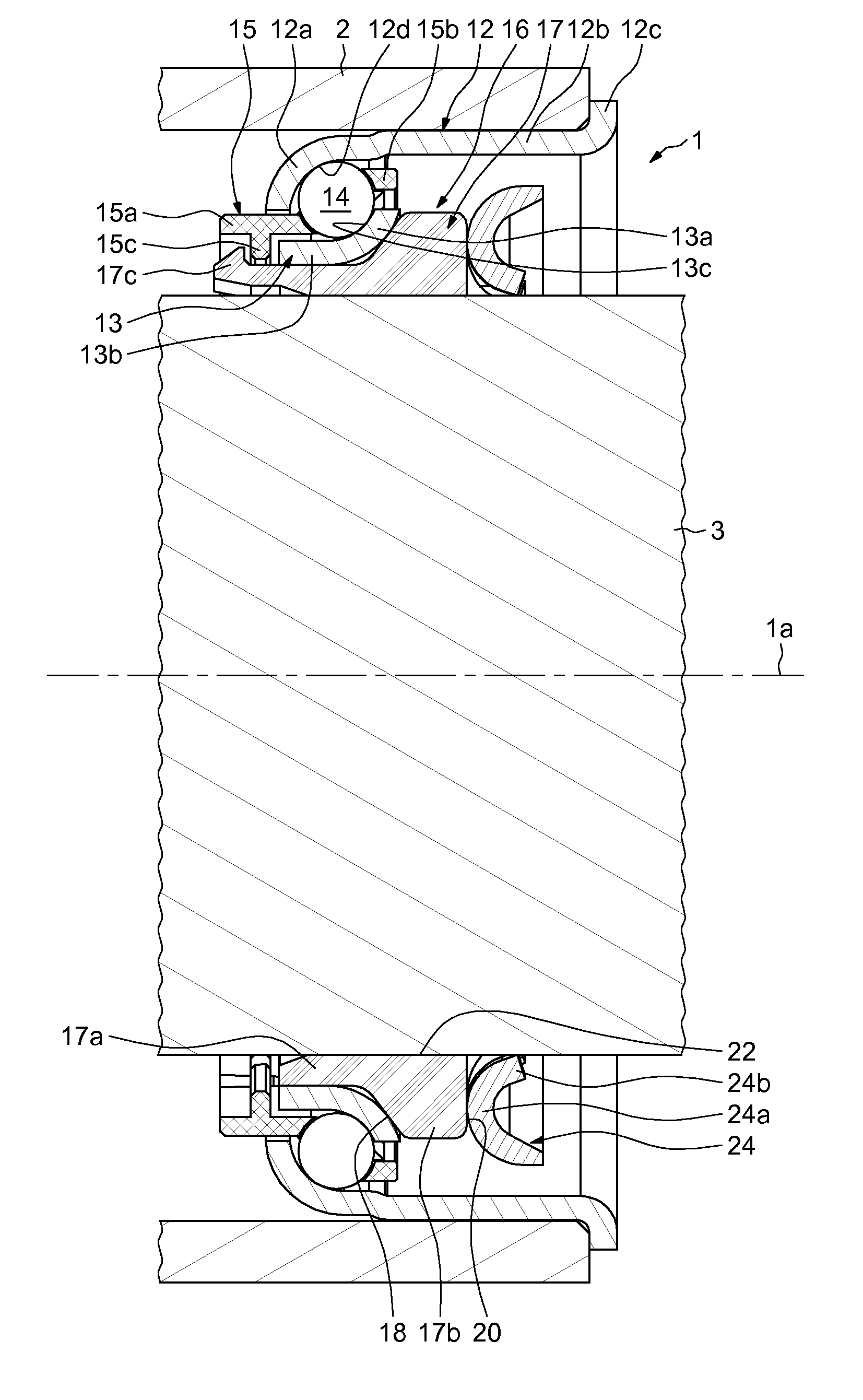 Rolling bearing device, in particular for a steering column
