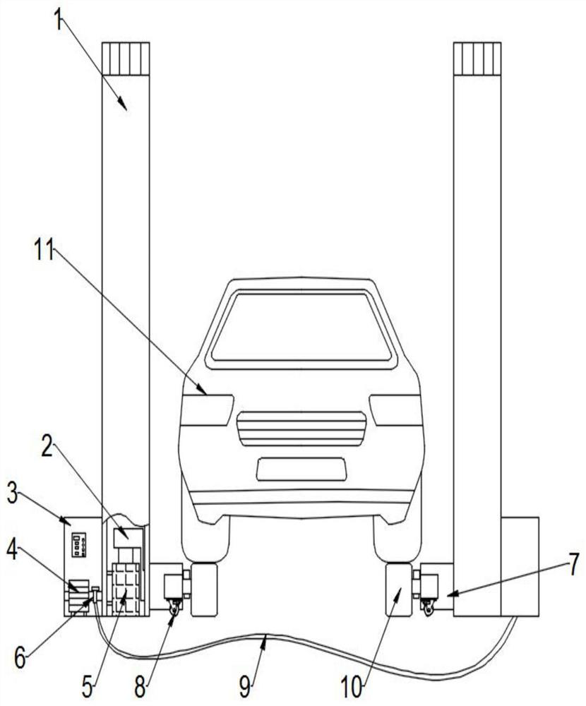 A three-dimensional garage entry and exit system