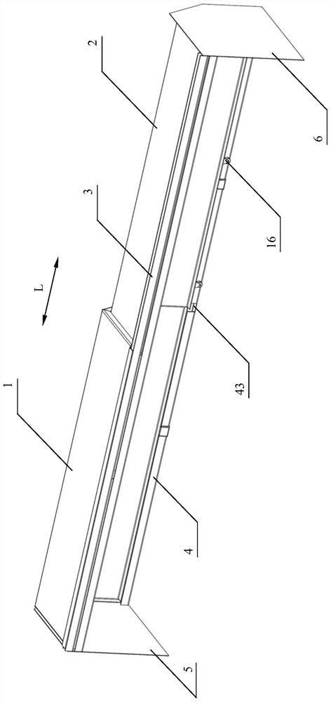 Sliding door structure, grinding device comprising sliding door structure and steel rail grinding wagon