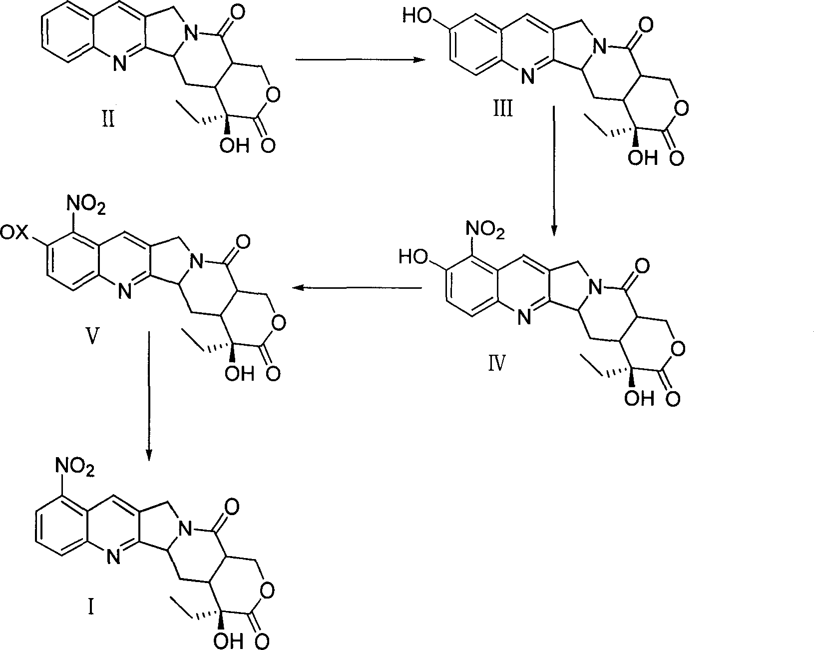 Method for preparing 9-nitro-20(s)-camptothecine