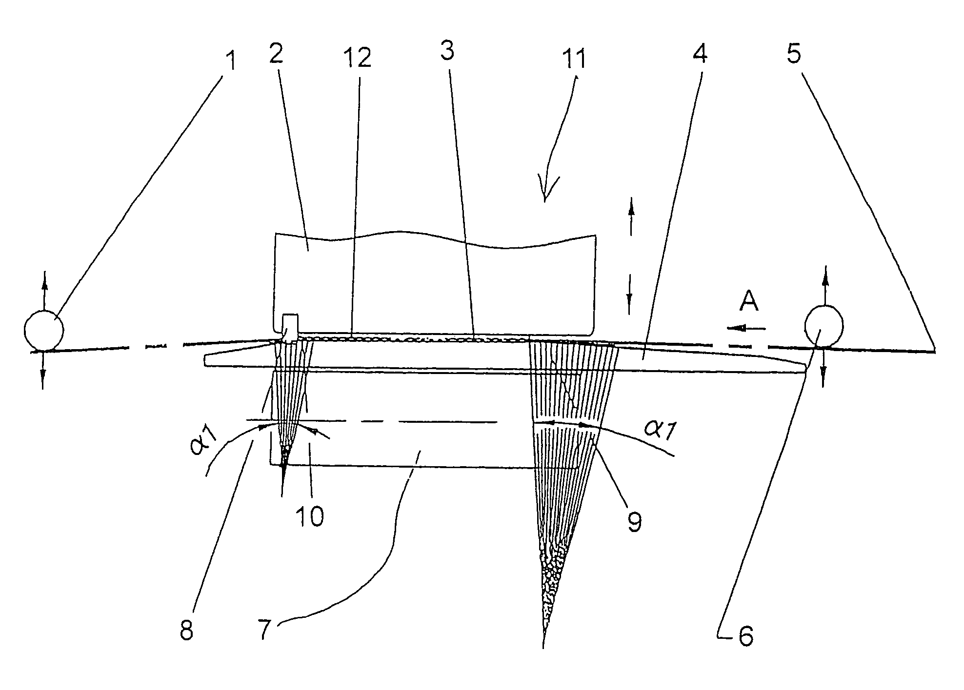 Folding device for printing presses or folders