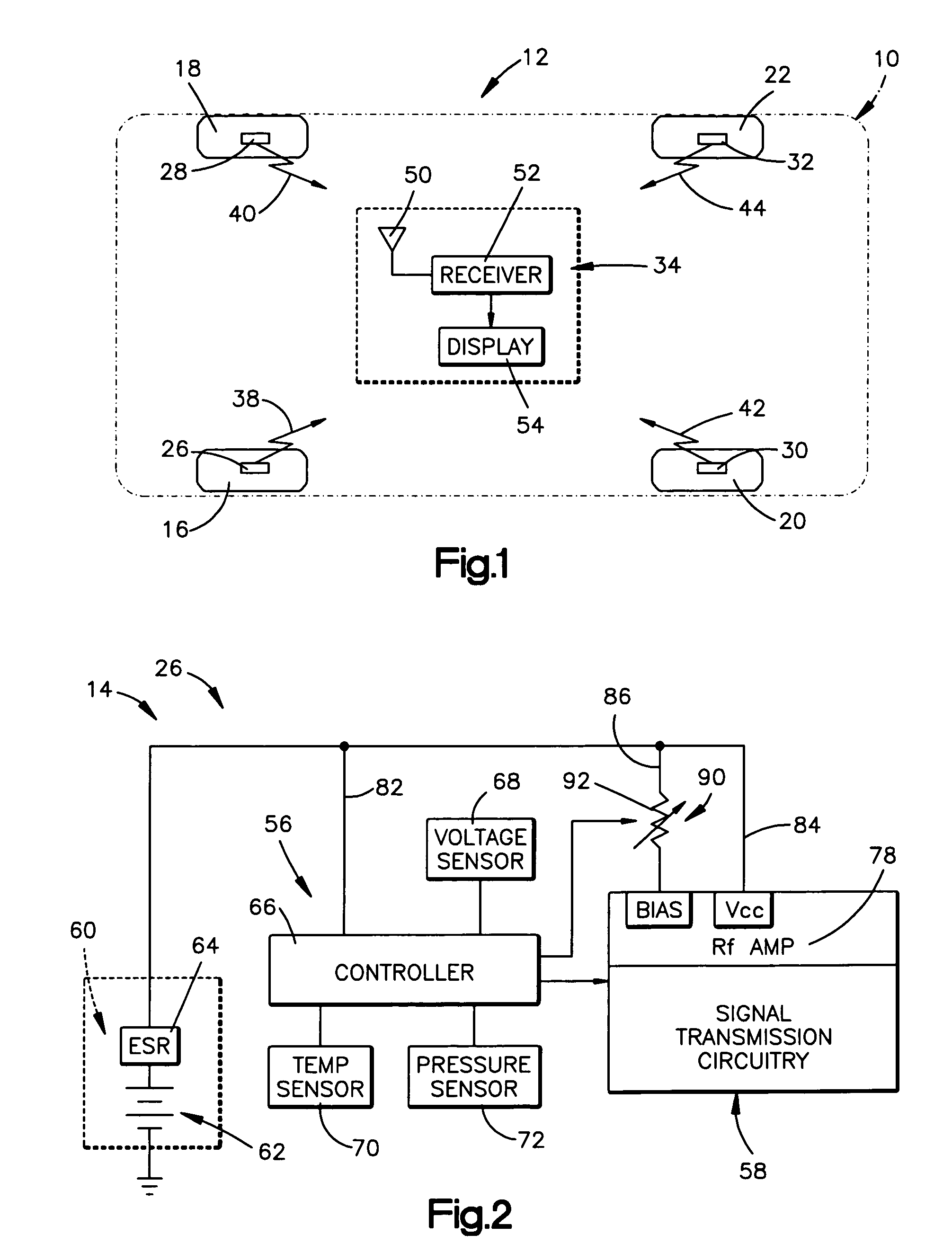 Circuit for controlling voltage in a tire-based unit of tire parameter sensing system and associated method