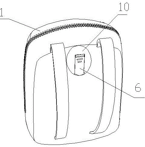 Backpack internally provided with air bag