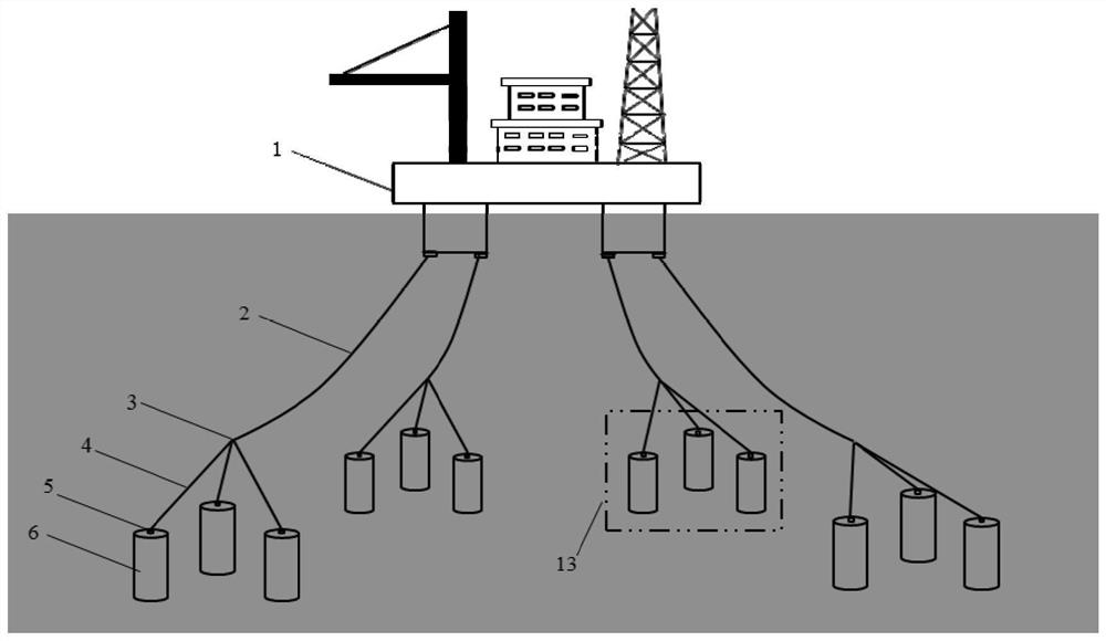 Deep sea combined cylinder foundation structure and construction method thereof