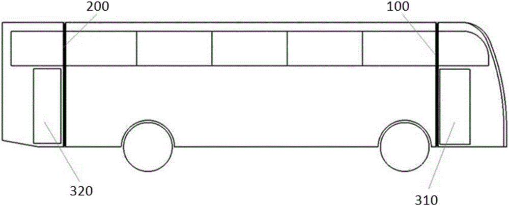 Integral body structure of large highway bus with safety partition