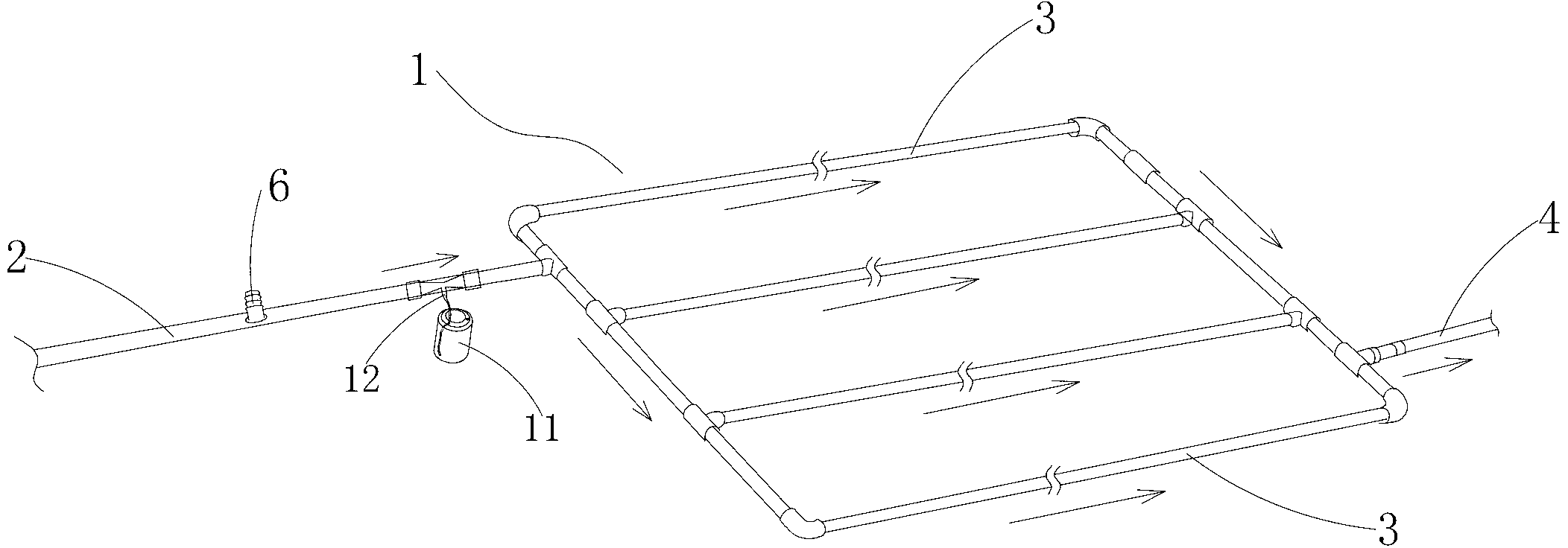 Ecological water and fertilizer supply system for lawns in arid and semi-arid areas