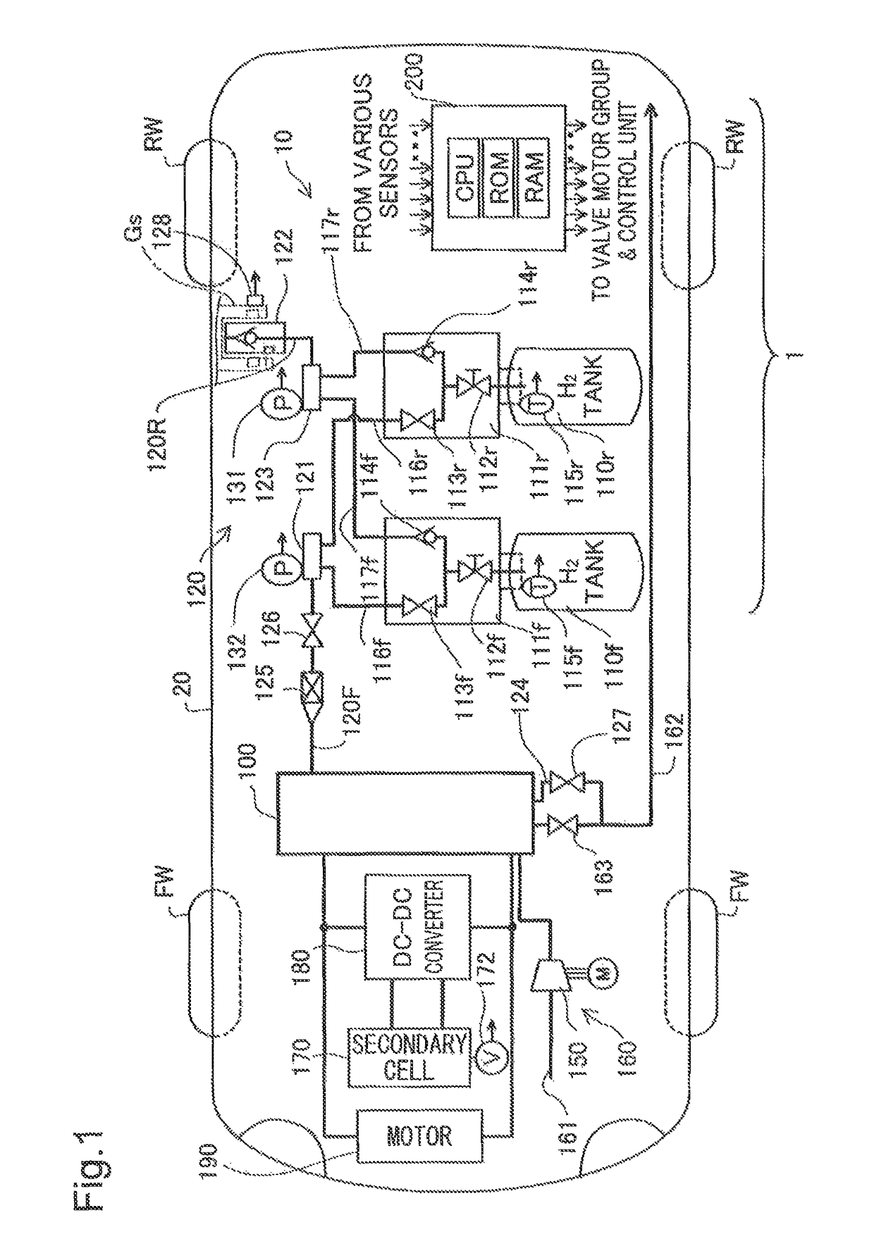 Tank device, a vehicle, and a method for evaluating an output of a pressure sensor