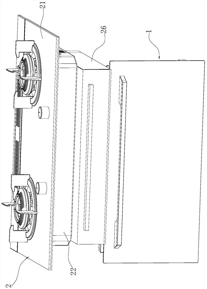 Integrated stove with cooking device