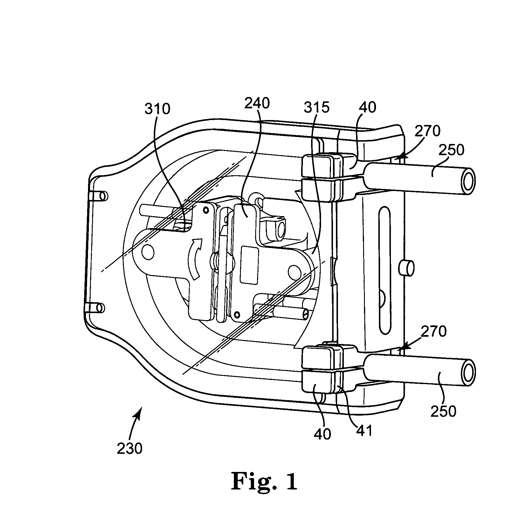 Tubing holding device for roller pumps