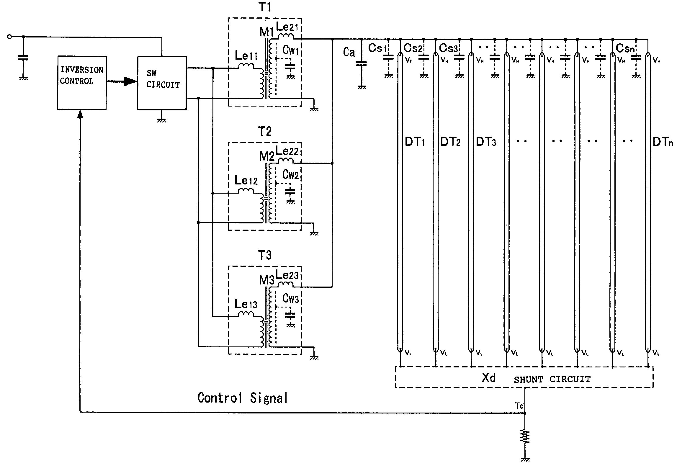 Inverter circuit for surface light source system