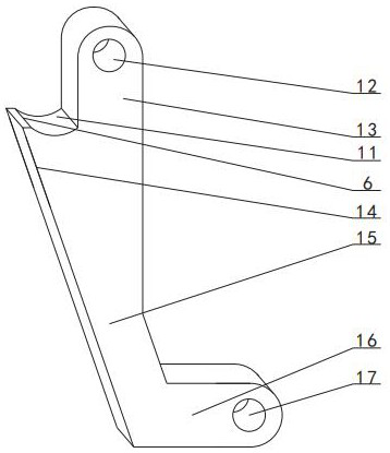 A horizontal lifting device for an automatic locking iron bucket