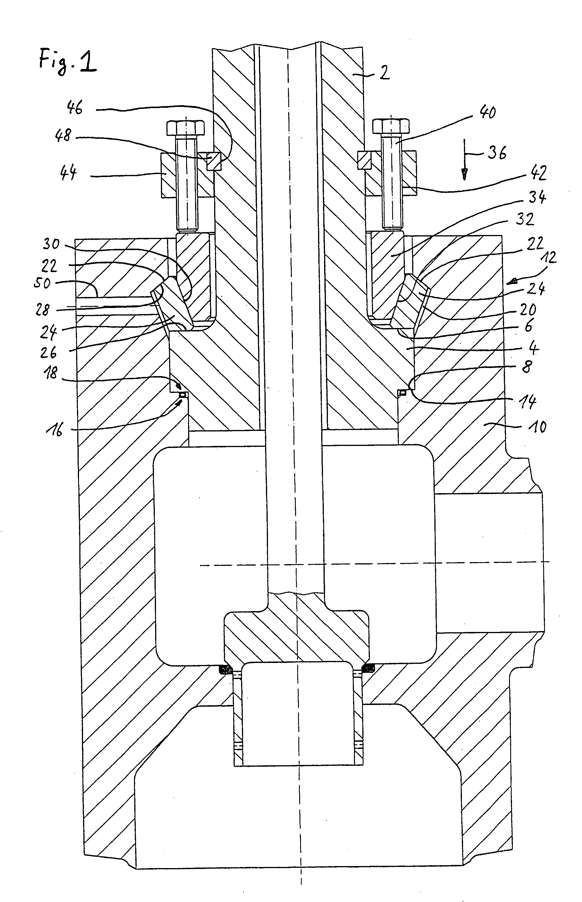 Releasable connection arrangement for two rotationally symmetrical components