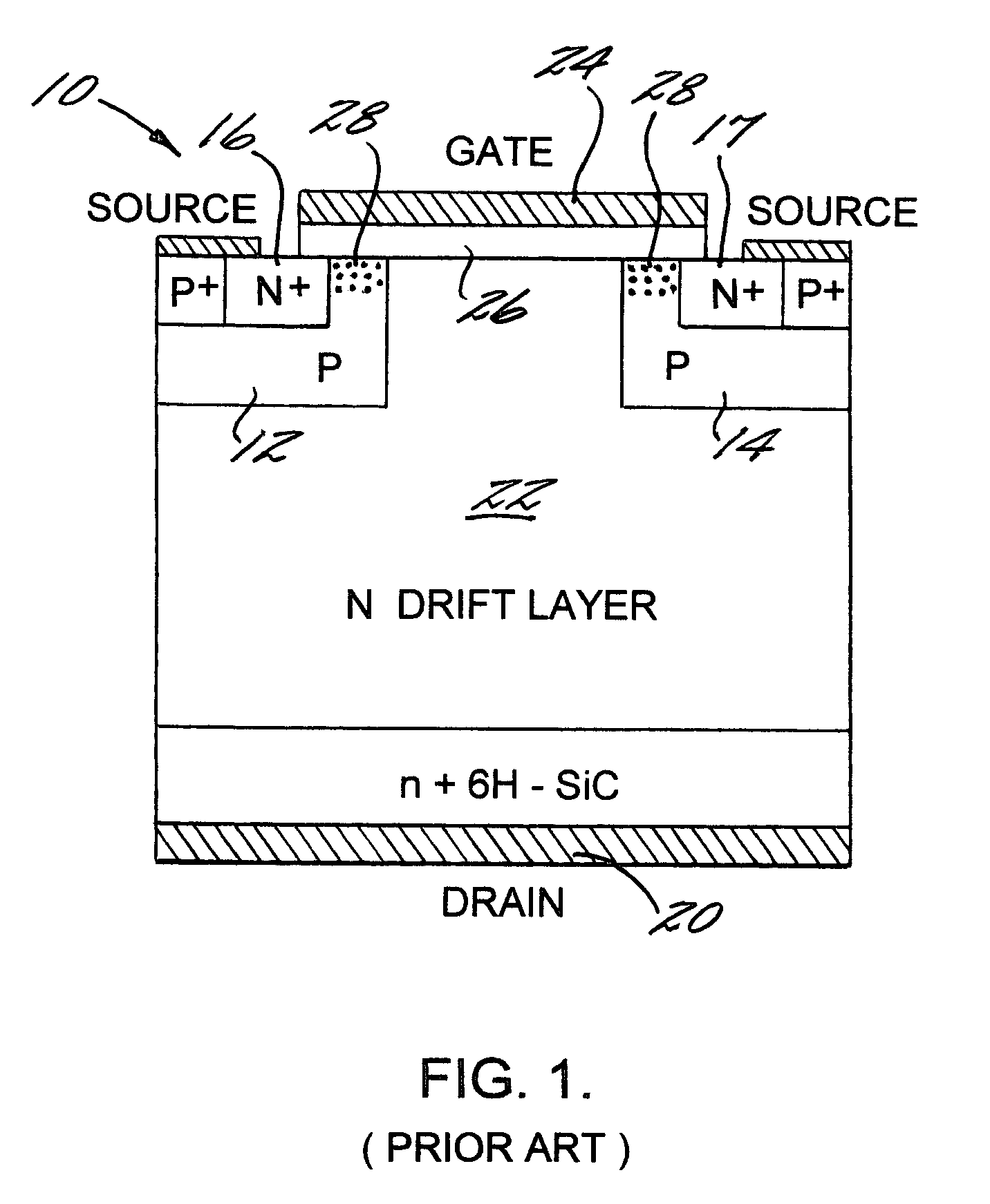 Semiconductor transistor with P type re-grown channel layer