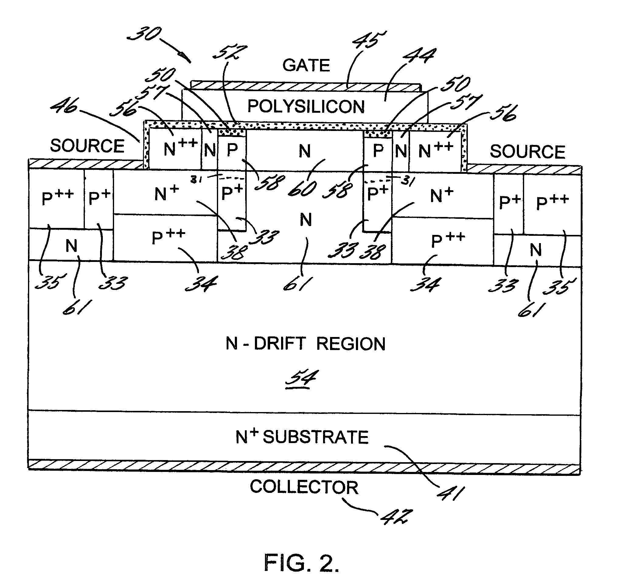 Semiconductor transistor with P type re-grown channel layer