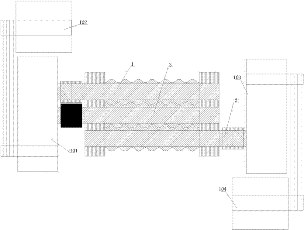 Four-shaft horizontal forming and bending machine for machining corrugated culvert pipe