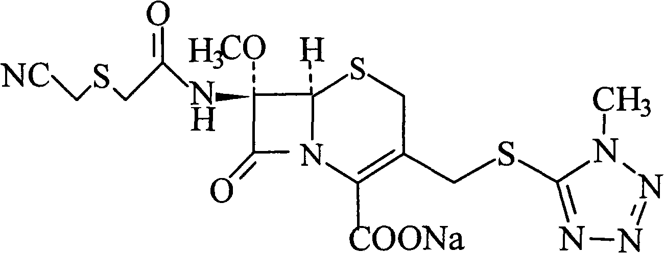 Composition of cefmetazole acid