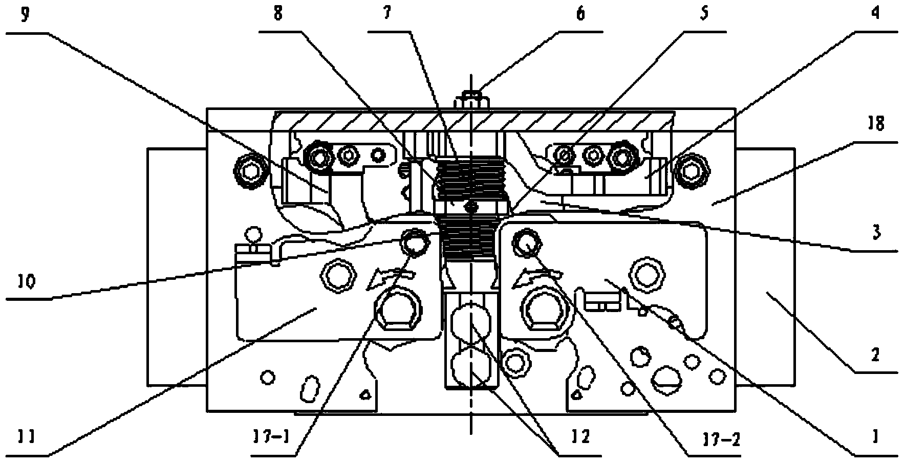 Manual interlocking device of three-station mechanism