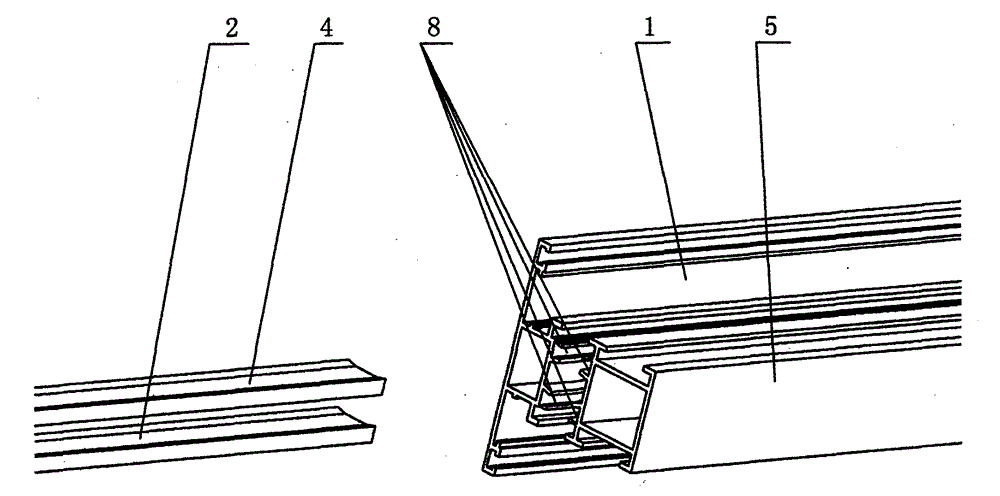 Inner cavity polyurethane foam metal profile by threading method