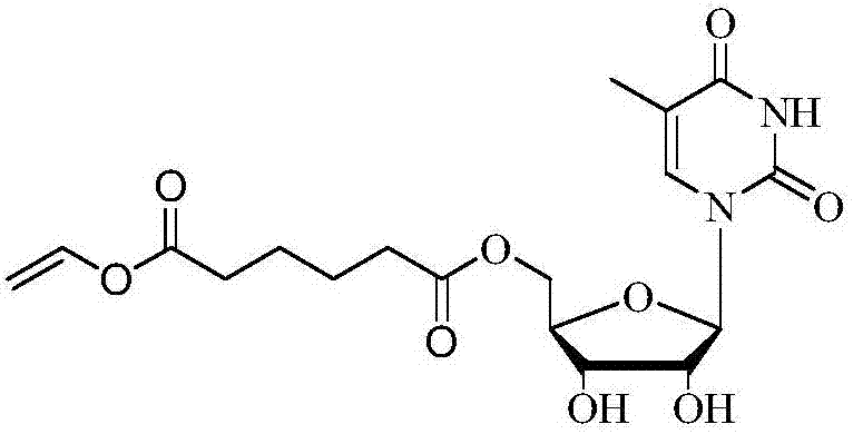 Lipozyme-catalyzed on-line synthesizing method for 5'-O-ethylene hexanedioyl-5-methyluridine