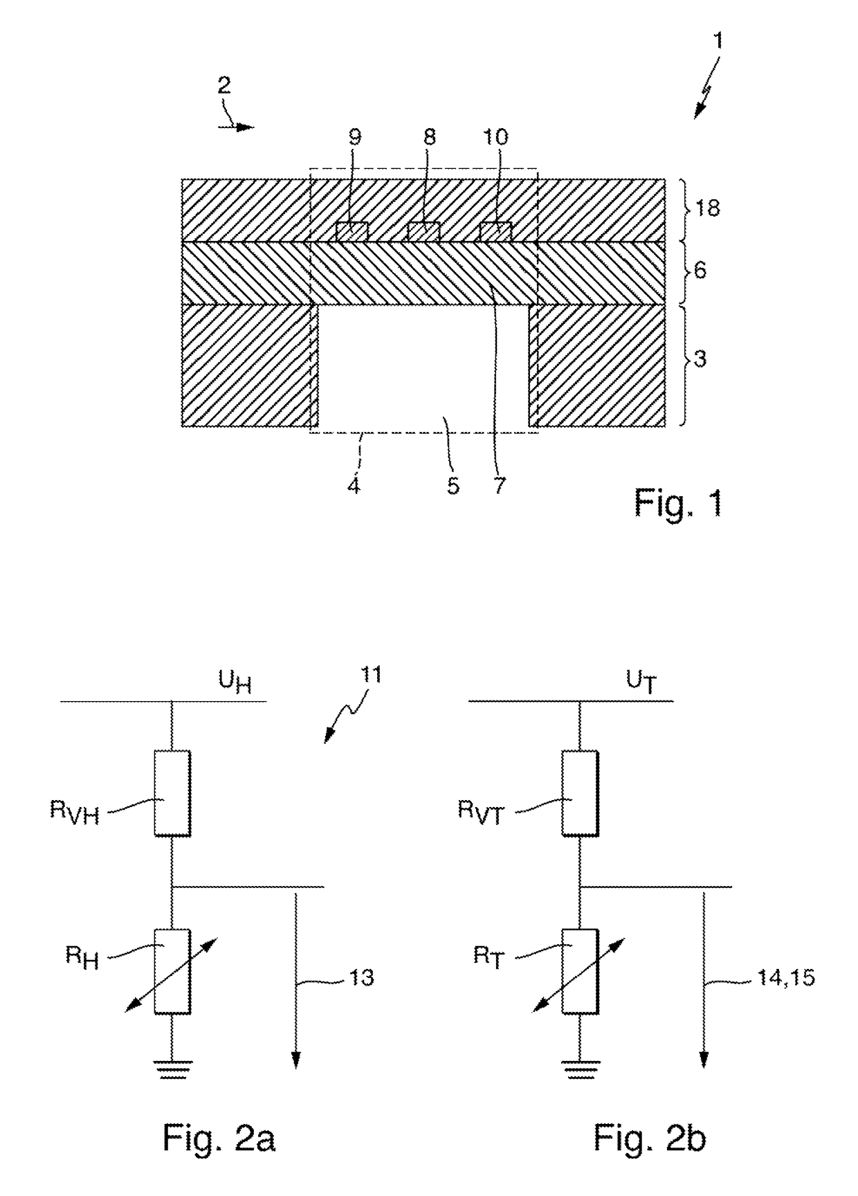 Thermal flow sensor for determining a gas or the composition of a gas mixture as well as its flow velocity