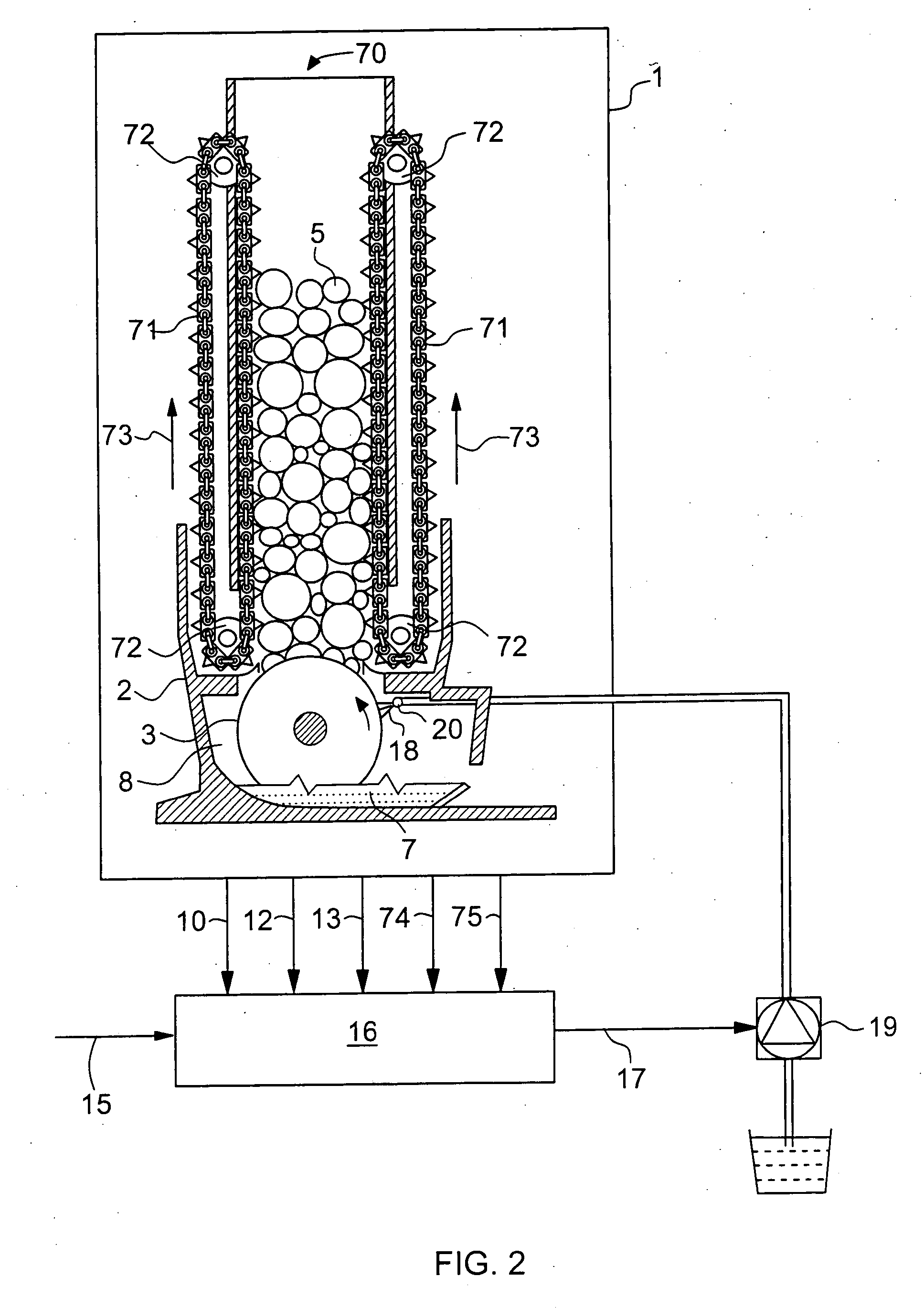 Arrangement for treating pulpstone surface