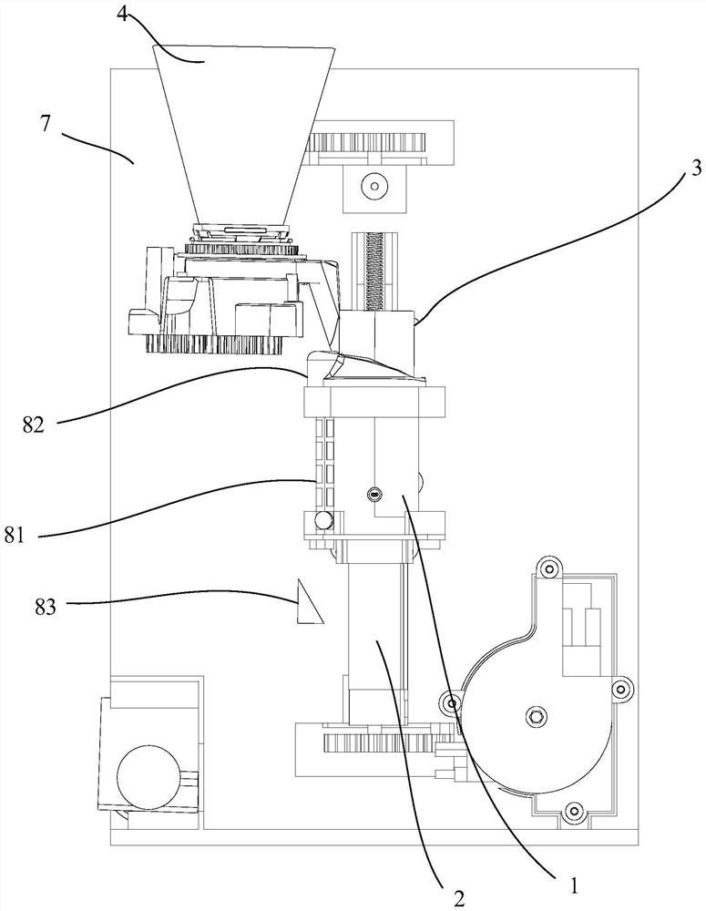 Extraction movement device, coffee machine and tea extraction machine