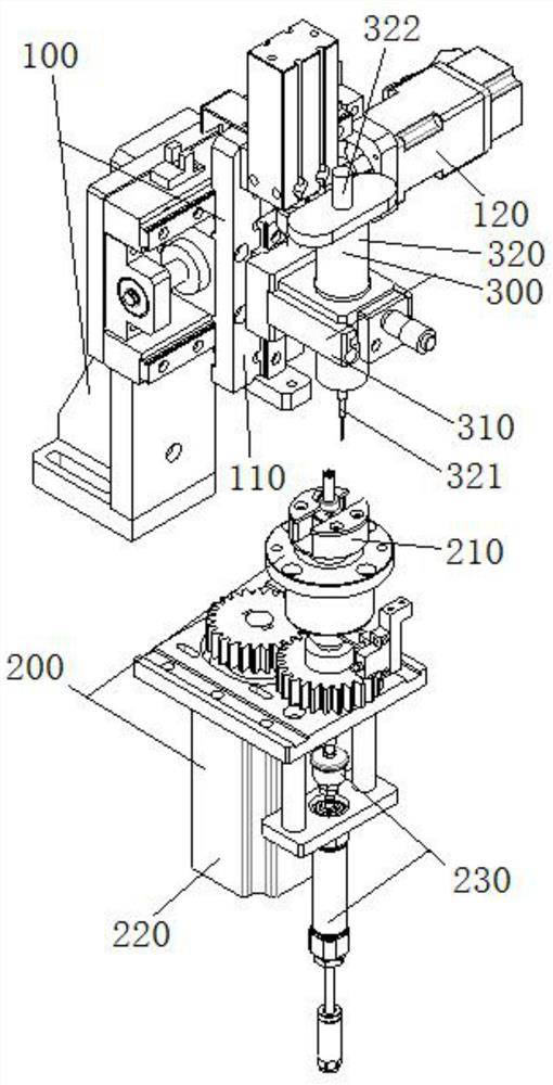 A hollow cup motor rotor dispensing device