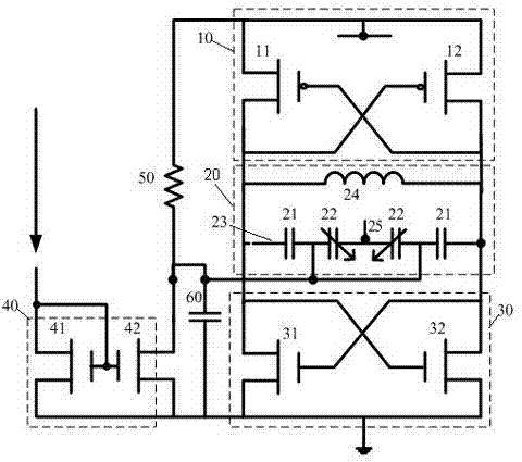 Voltage-controlled oscillator circuit with frequency not changing with temperature