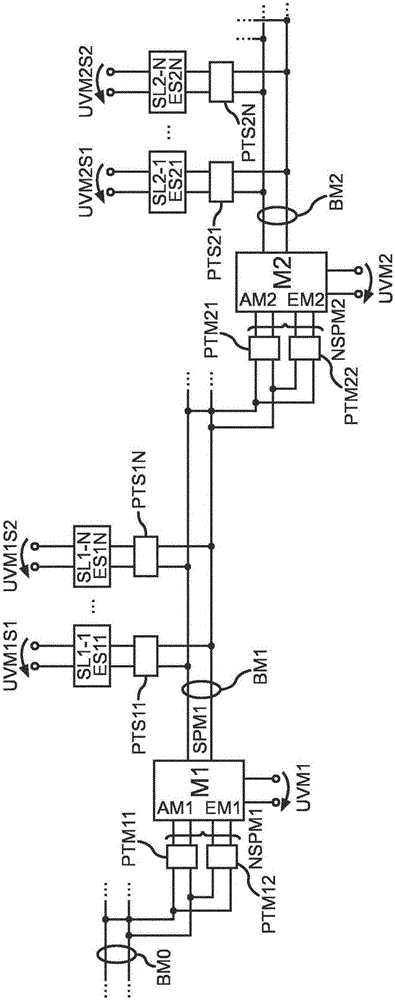 Circuit assembly for operating lighting means via master-slave system