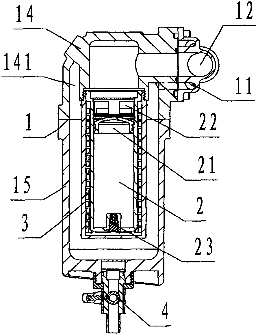 Integrated device for filtering pipelines, removing water hammer and preventing frost crack