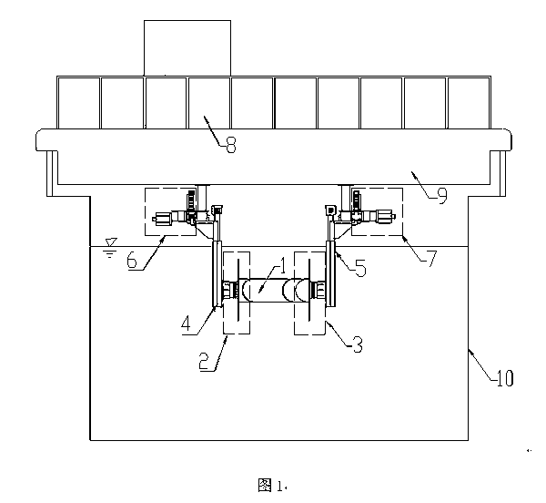 Oblique uniform flow deep sea pipeline segment model bidirectional forced vibration experiment apparatus