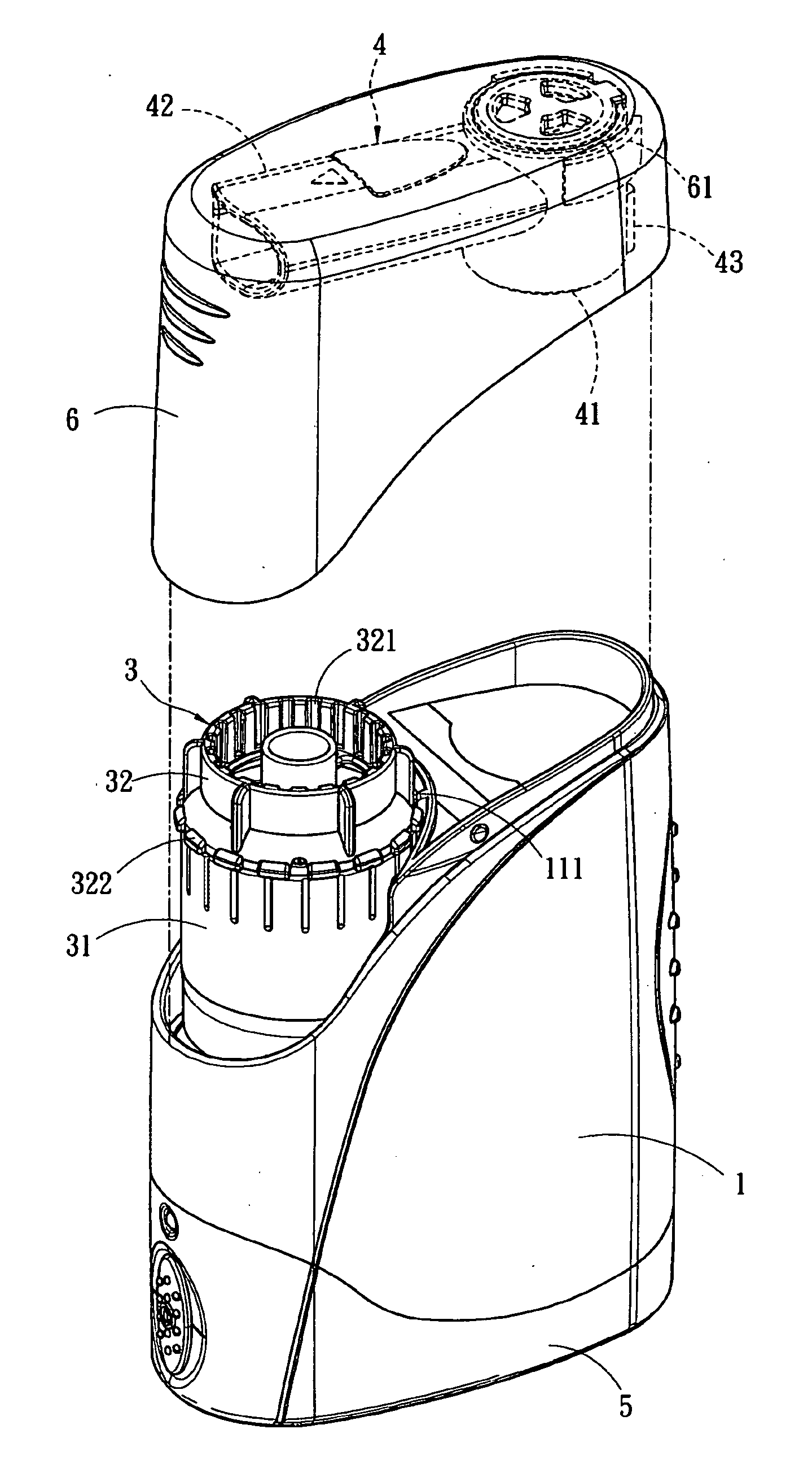 Nebulizing apparatus for medical use with improved nozzle positioning structure