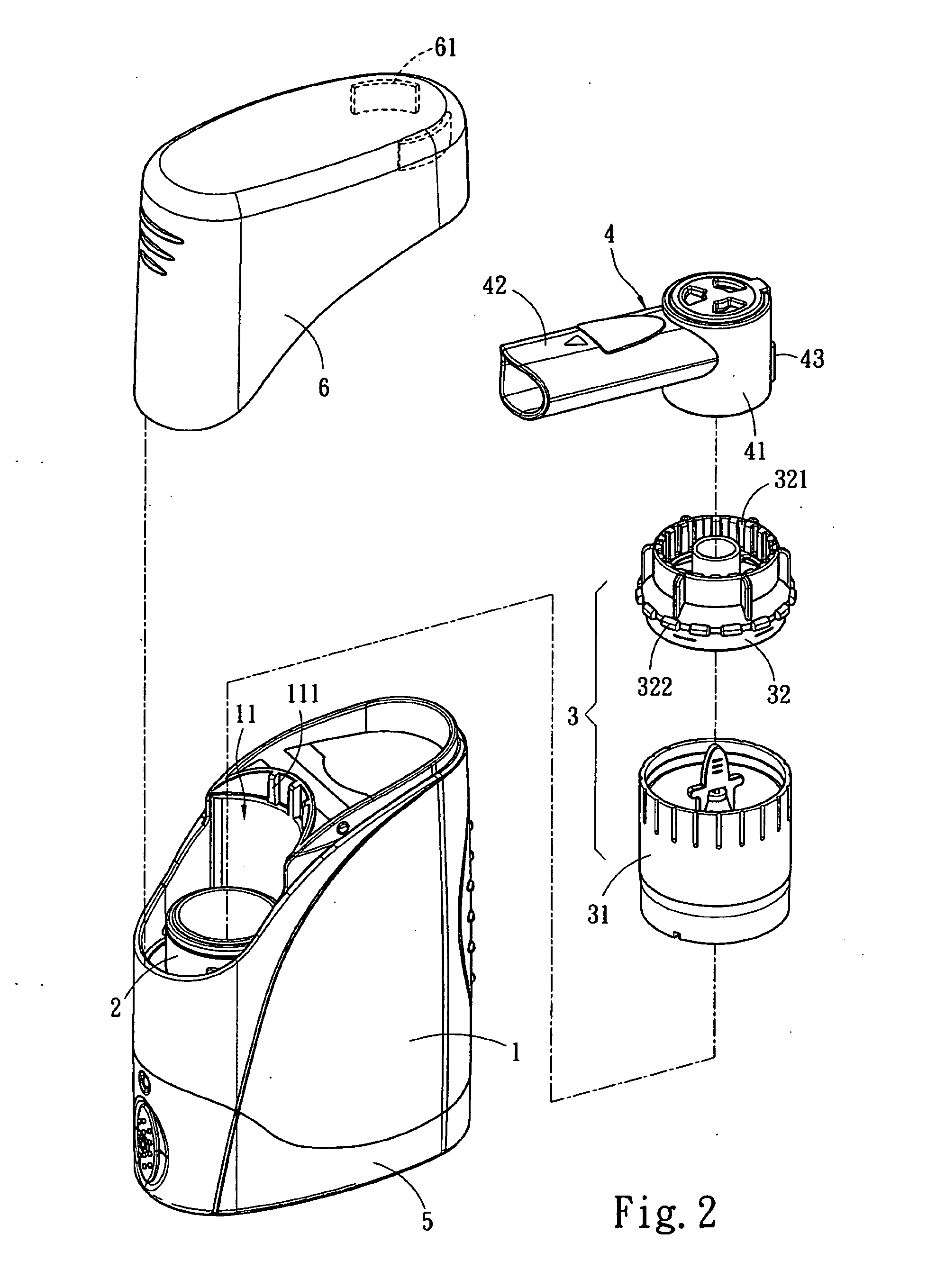 Nebulizing apparatus for medical use with improved nozzle positioning structure