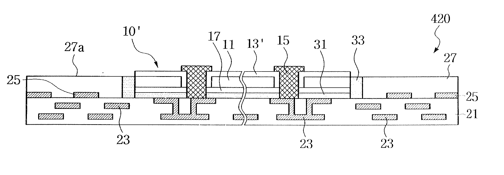 Method of manufacturing semiconductor device with embedded interposer