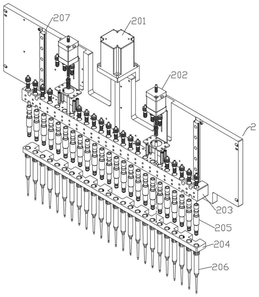 A liquid injection device for pcr system with self-replacing needles