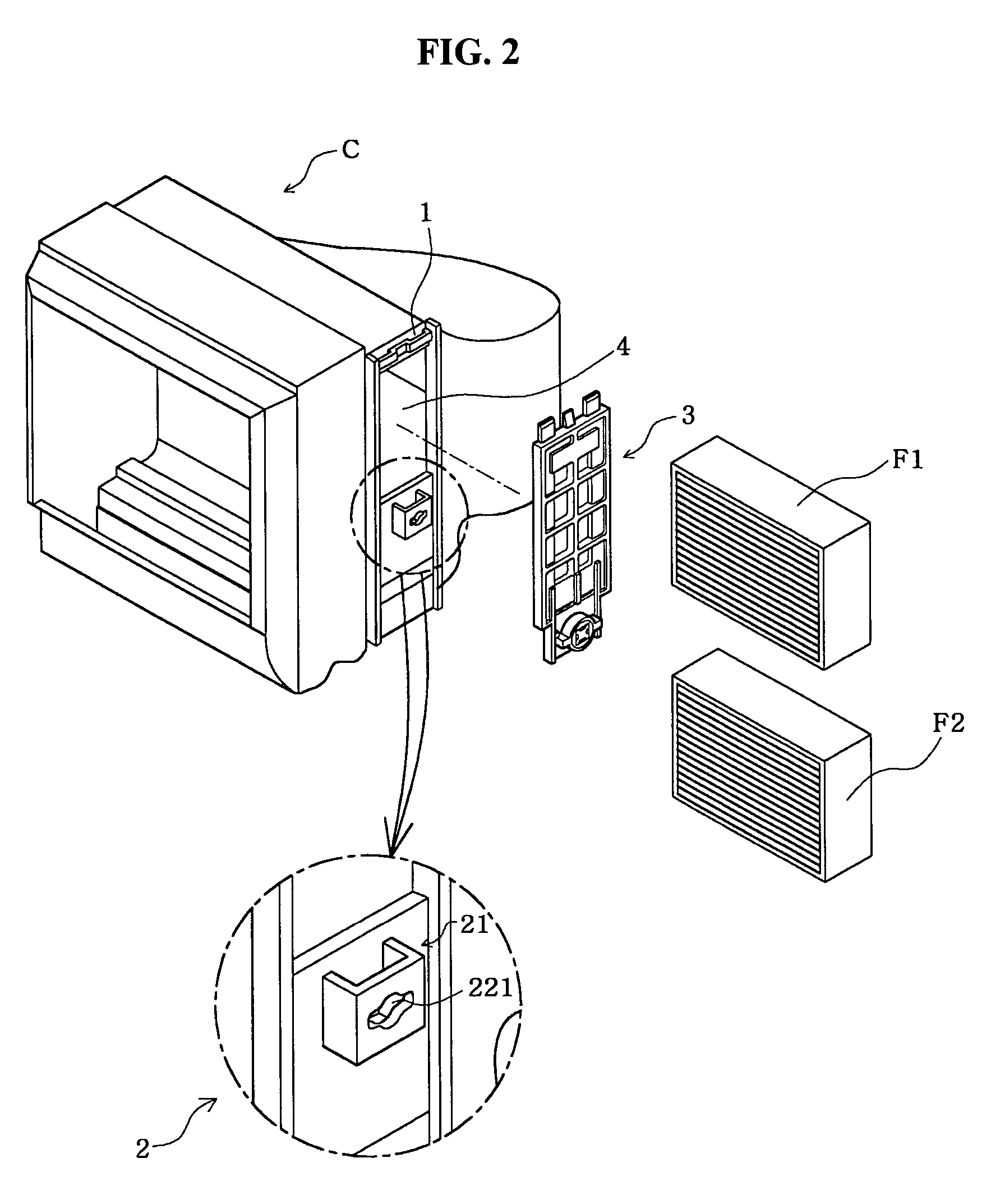 Filter cover assembly for an air conditioning unit