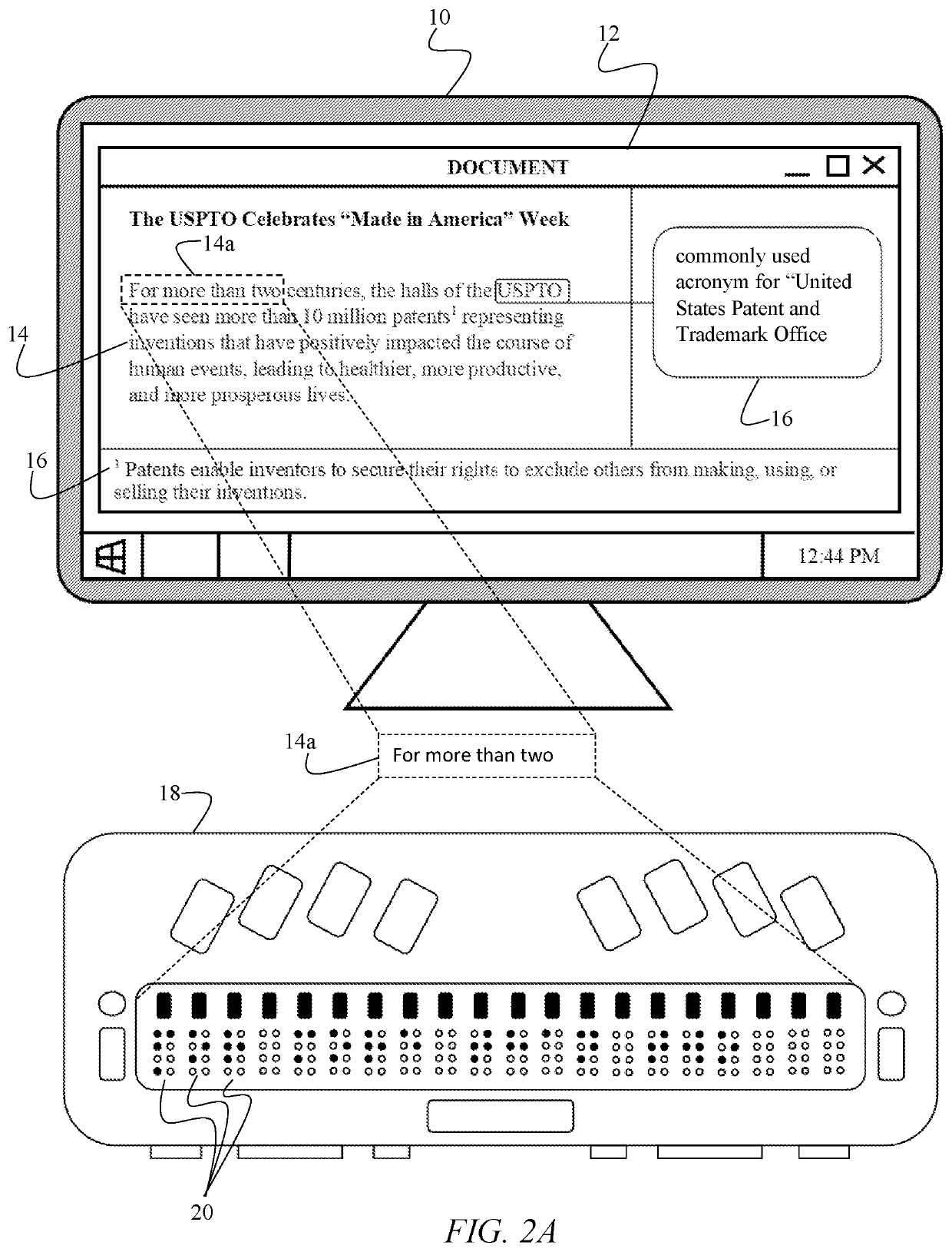 Dynamic partitioning of a refreshable braille display based on presence of ancillary alphanumeric content