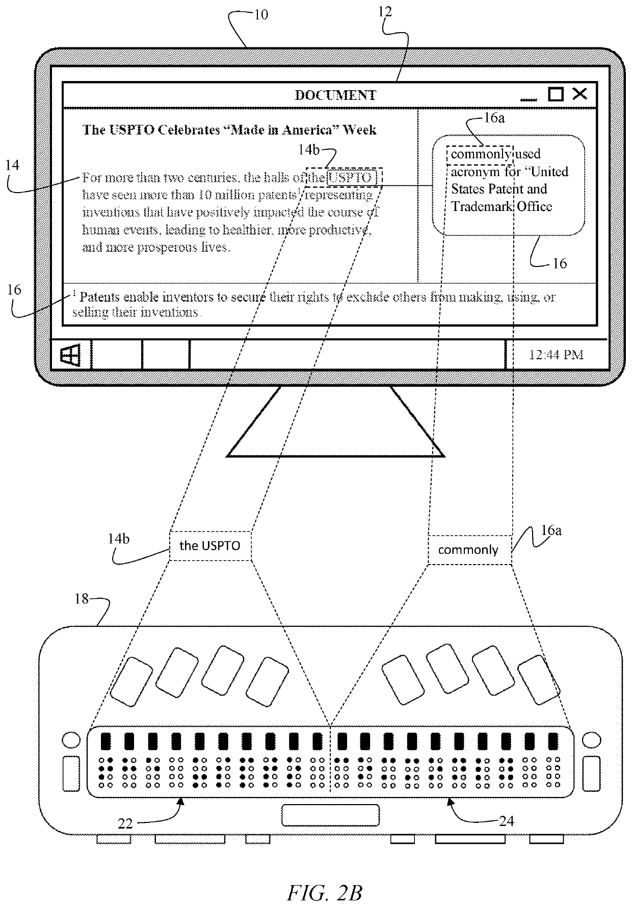 Dynamic partitioning of a refreshable braille display based on presence of ancillary alphanumeric content