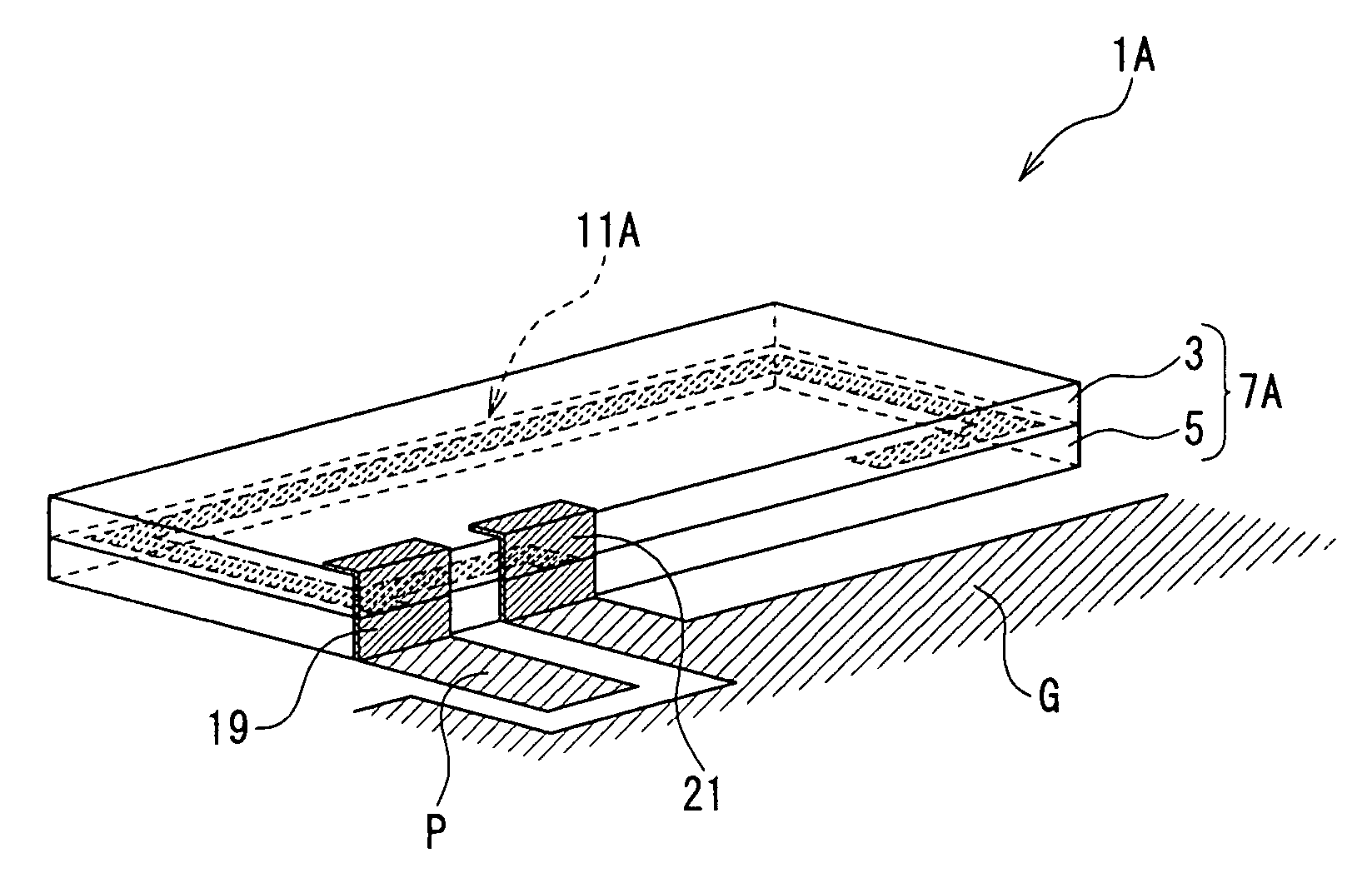 Dielectric antenna, antenna-mounted substrate, and mobile communication machine having them therein