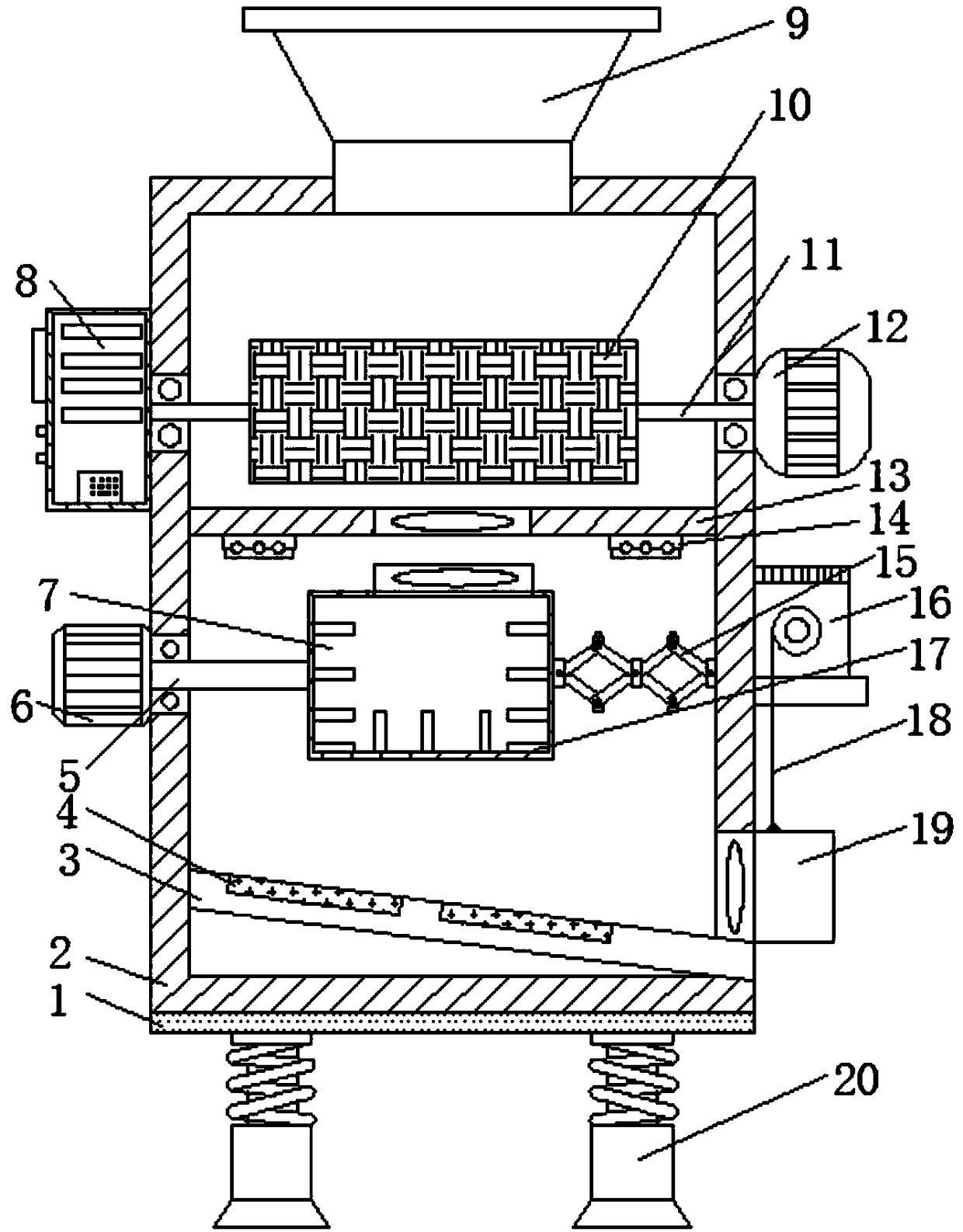 Easy-to-adjust automatic discharging device for animal husbandry and breeding