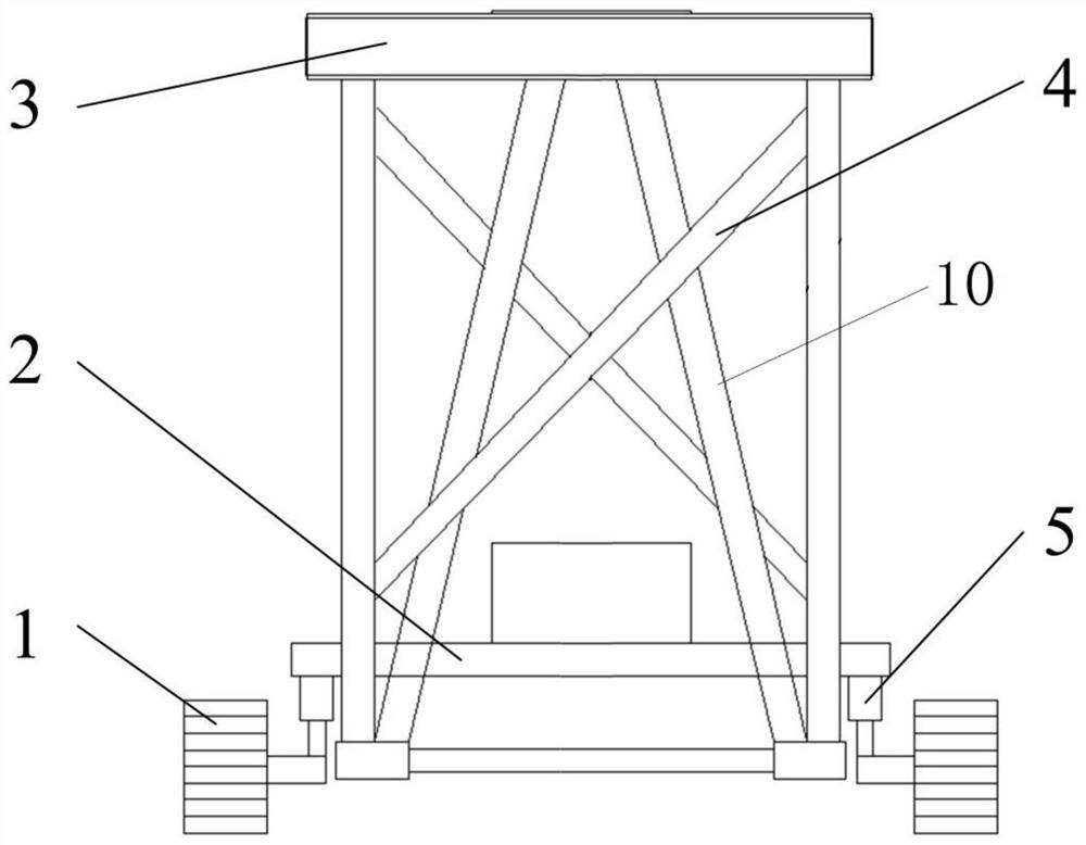 Crawler-type self-walking drilling derrick mounting bracket and control method thereof