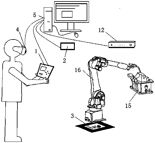 Robot online teaching device, system, method and equipment base on reality enhancing