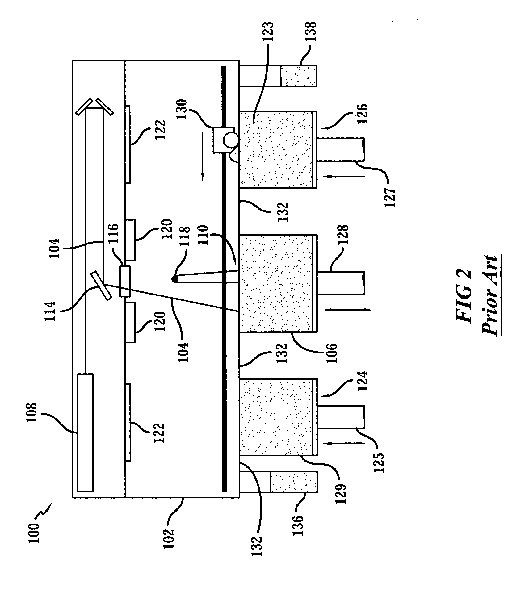 Single side feed parked powder wave heating with wave flattener
